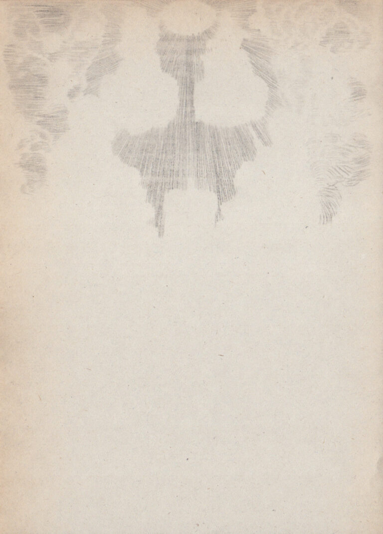 Zeichnung 13 der Serie Erscheinung, Durchschlagzeichnung auf Papier