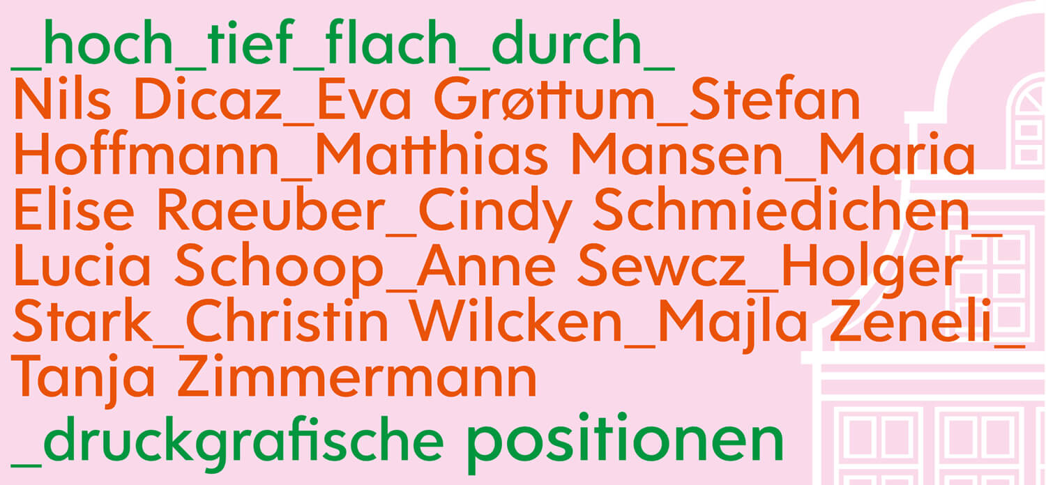 Einladungskarte zu Ausstellung _hoch_tief_flach_durch_ druckgrafische Positionen im Edvard-Munch-Haus Warnemünde